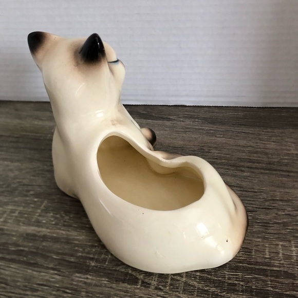 Vtg Ceramic Siamese Cat Succulent Planter - Picture 4 of 12